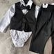 👶 Святковий хрестильний костюм для хлопчика з боді рубашкою Розмір 68 см, 74 см, 86 см чорний