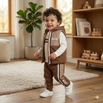 Детский костюм тройка для мальчика 👶 двунитка, жилет синтепон Размер 86 см