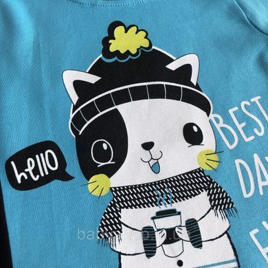 Костюм 2-ка для хлопчика, бірюзово-темно-синій, 100% бавовна &mdash; розмір 74 см