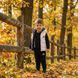 Костюм 3-ка для хлопчика з жилеткою, білий, чорний, двонитка &mdash; розмір 74 см