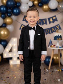 🎉 Дитячий святковий костюм для хлопчика  з піджаком 🖤 чорний Розмір 92 см, 98 см, 104 см, 110 см