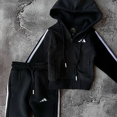 Теплый спортивный костюм для мальчика в стиле Adidas с начесом 4 Размер 92 см, 98 см, 104 см, 116 см Синий
