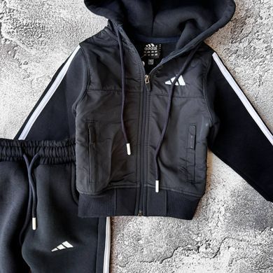 Теплый спортивный костюм для мальчика в стиле Adidas с начесом 4 Размер 92 см, 98 см, 104 см, 116 см Синий