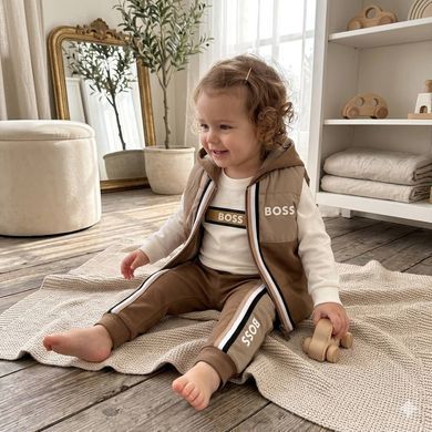 Дитячий костюм трійка для дівчинки 👧 двунитка, жилет синтепон Розмір 86 см