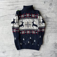 Теплий новорічний светр на хлопчика та дівчинку 35 Розмір 146 см, 152 см, 158 см