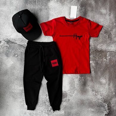 Літній костюм на хлопчика кепкою в стилі HUGO BOSS 7 Розмір 98 см, 104 см, 110 см, 122 см, 128 см, 140 см