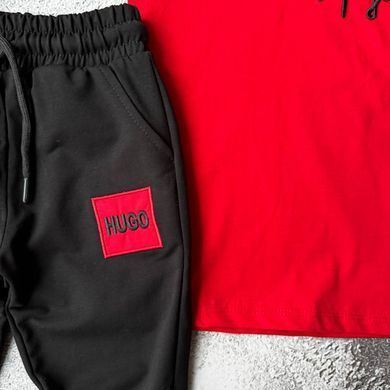 Літній костюм на хлопчика кепкою в стилі HUGO BOSS 7 Розмір 98 см, 104 см, 110 см, 122 см, 128 см, 140 см