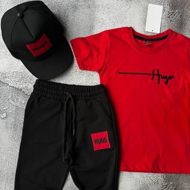Літній костюм на хлопчика кепкою в стилі HUGO BOSS 7 Розмір 98 см, 104 см, 110 см, 122 см, 128 см, 140 см