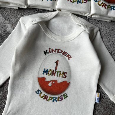 Боді з цифрами по місяцям Kinder Сюрприз від 1-12 місяців