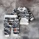 Костюм для девочки в стиле Moschino Размер 68 см, 74 см, 80 см черно-белый
