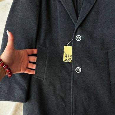 Детское пальто для девочек и мальчиков из драпа на синтепоне со съемным капюшоном, черное &mdash; 122 см