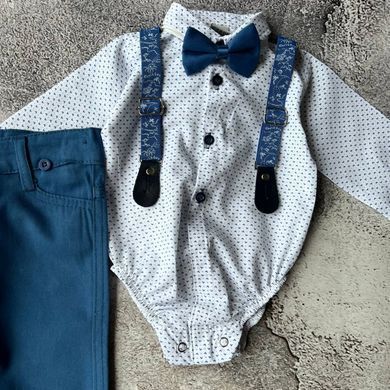 Элегантный крестильный костюм для мальчика в нежном голубом цвете 💙 Размер  68 см, 74 см, 86 см