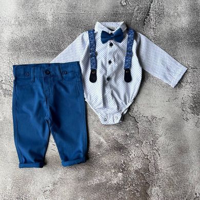 Элегантный крестильный костюм для мальчика в нежном голубом цвете 💙 Размер  68 см, 74 см, 86 см